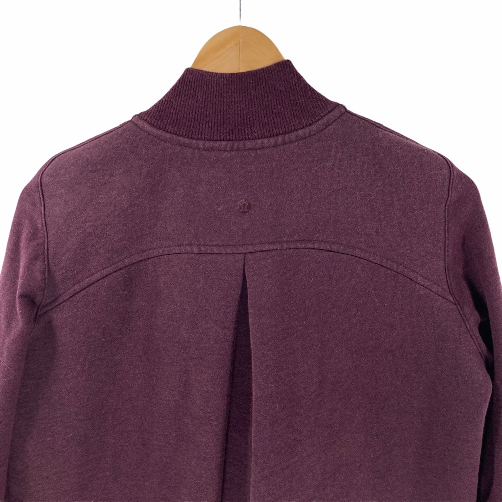 Lululemon Pleat To Street Bomber Jacket Burgundy 4 Coat Sweatshirt Full Zip - Picture 11 of 16